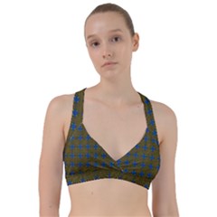 Mod Yellow Blue Circles Pattern Sweetheart Sports Bra by BrightVibesDesign