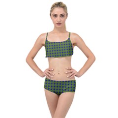 Mod Circles Green Blue Layered Top Bikini Set by BrightVibesDesign