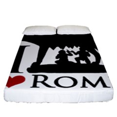 I Love Rome Graphic Icon Fitted Sheet (queen Size) by dflcprints