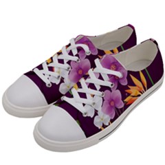 White Blossom Flower Women s Low Top Canvas Sneakers by Simbadda