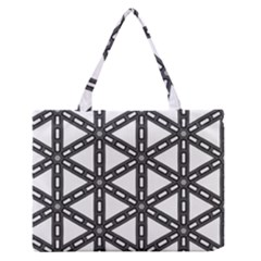 White Background White Texture Zipper Medium Tote Bag by Simbadda