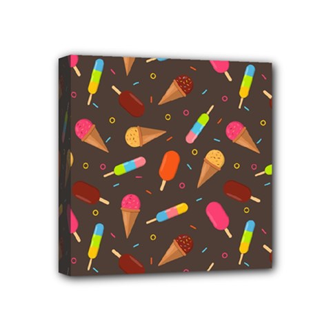 Ice Cream Pattern Seamless Mini Canvas 4  X 4  (stretched) by Simbadda