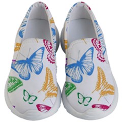 Butterfly Butterflies Vintage Kid s Lightweight Slip Ons by Simbadda