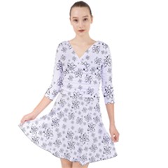 Atom Chemistry Science Physics Quarter Sleeve Front Wrap Dress