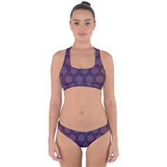 Hexagon Grid Geometric Hexagonal Cross Back Hipster Bikini Set by Simbadda