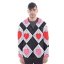 Diamonds Hearts Mosaic Pattern Hooded Windbreaker (Men) View1