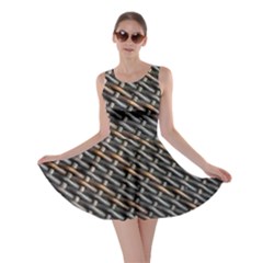 Rattan Wood Background Pattern Skater Dress by Simbadda