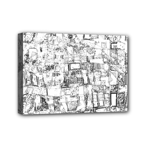 Black And White Background Wallpaper Pattern Mini Canvas 7  X 5  (stretched) by Simbadda