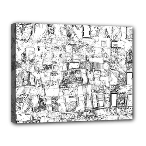Black And White Background Wallpaper Pattern Canvas 14  X 11  (stretched) by Simbadda