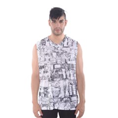 Black And White Background Wallpaper Pattern Men s Basketball Tank Top by Simbadda