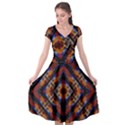 Kaleidoscope Art Pattern Ornament Cap Sleeve Wrap Front Dress View1