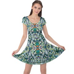 Pattern Design Pattern Geometry Cap Sleeve Dress