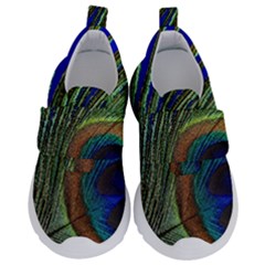 Peacock Feather Macro Peacock Bird Velcro Strap Shoes by Simbadda