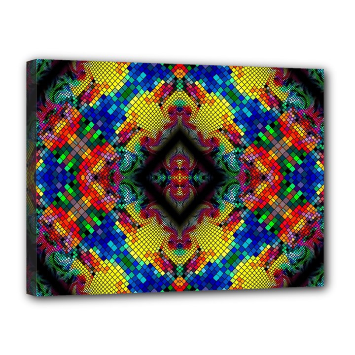 Kaleidoscope Art Pattern Ornament Canvas 16  x 12  (Stretched)