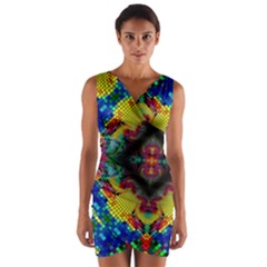 Kaleidoscope Art Pattern Ornament Wrap Front Bodycon Dress by Simbadda