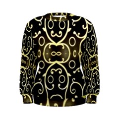 Black Embossed Swirls In Gold By Flipstylez Designs Women s Sweatshirt