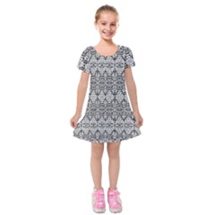 Vintage Black Hearts Swirls By Flipstylez Designs Kids  Short Sleeve Velvet Dress by flipstylezfashionsLLC