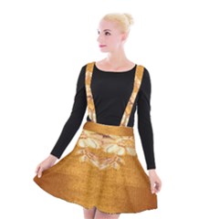 Golden Sunrise Pattern Flowers By Flipstylez Designs Suspender Skater Skirt by flipstylezfashionsLLC