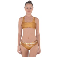 Golden Sunrise Pattern Flowers By Flipstylez Designs Criss Cross Bikini Set by flipstylezfashionsLLC