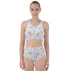 Cute Kawaii Popcorn Pattern Racer Back Bikini Set by Valentinaart