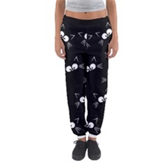 Cute Black Cat Pattern Women s Jogger Sweatpants by Valentinaart