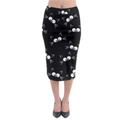 Cute Black Cat Pattern Midi Pencil Skirt by Valentinaart