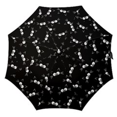Cute Black Cat Pattern Straight Umbrellas by Valentinaart