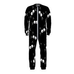 Cute Black Cat Pattern Onepiece Jumpsuit (kids) by Valentinaart