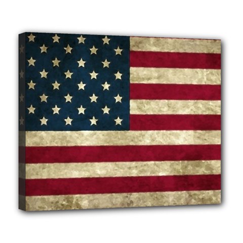 Vintage American Flag Deluxe Canvas 24  X 20  (stretched) by Valentinaart