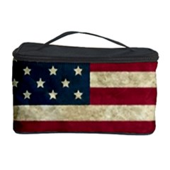 Vintage American Flag Cosmetic Storage by Valentinaart