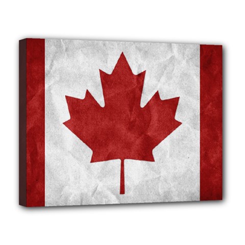 Canada Grunge Flag Canvas 14  X 11  (stretched)