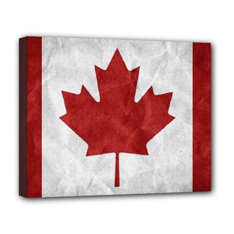 Canada Grunge Flag Deluxe Canvas 20  X 16  (stretched)