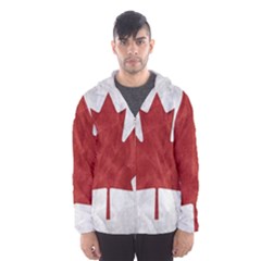 Canada Grunge Flag Hooded Windbreaker (men) by Valentinaart