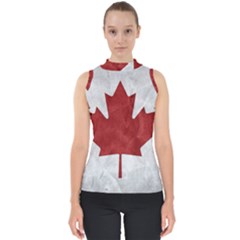Canada Grunge Flag Mock Neck Shell Top by Valentinaart