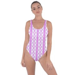 Circles Lines Light Pink White Pattern Bring Sexy Back Swimsuit by BrightVibesDesign