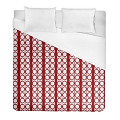 Circles Lines Red White Pattern Duvet Cover (full/ Double Size)