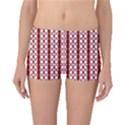 Circles Lines Red White Pattern Boyleg Bikini Bottoms View1