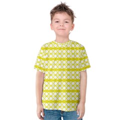 Circles Lines Yellow Modern Pattern Kids  Cotton Tee