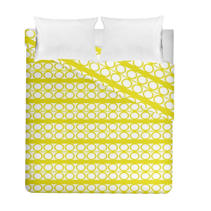 Circles Lines Yellow Modern Pattern Duvet Cover Double Side (Full/ Double Size)