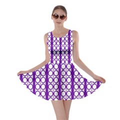 Circles Lines Purple White Modern Design Skater Dress