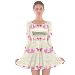 Tiny Heart And Flowers By Flipstylez Designs Long Sleeve Skater Dress by flipstylezfashionsLLC