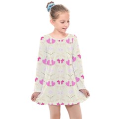 Tiny Heart And Flowers By Flipstylez Designs Kids  Long Sleeve Dress