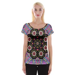 Decorative Ornate Candy With Soft Candle Light For Peace Cap Sleeve Top by pepitasart