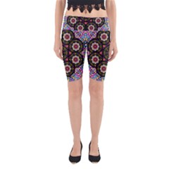 Decorative Ornate Candy With Soft Candle Light For Peace Yoga Cropped Leggings by pepitasart