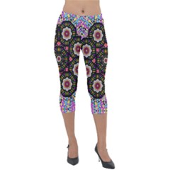 Decorative Ornate Candy With Soft Candle Light For Peace Lightweight Velour Capri Leggings  by pepitasart