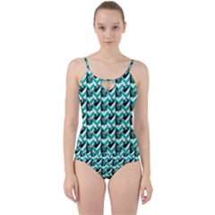 Vintage Camera Chevron Aqua Cut Out Top Tankini Set by snowwhitegirl