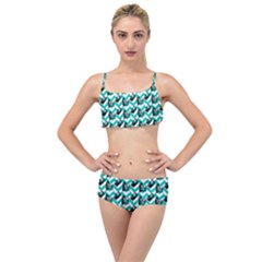 Vintage Camera Chevron Aqua Layered Top Bikini Set by snowwhitegirl