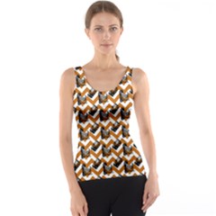 Vintage Camera Chevron Orange Tank Top