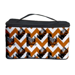 Vintage Camera Chevron Orange Cosmetic Storage by snowwhitegirl