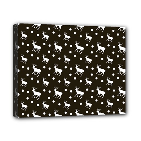 Deer Dots Brown Canvas 10  X 8  (stretched)